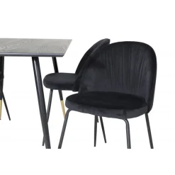 Dipp Rund Spisebordssæt - Sort og Messing