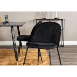 Dipp Rund Spisebordssæt - Sort og Messing