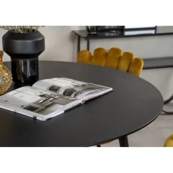 Dipp Rundt Spisebordssæt - Sort og Messing