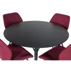 Dipp Rundt Spisebordssæt - Sort og - Rød