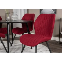 Dipp Rundt Spisebordssæt - Sort og - Rød