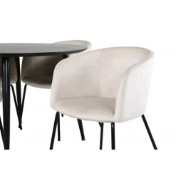 Dipp Rundt Spisebordssæt - Beige og Sort