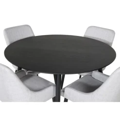 Dipp Rundt Spisebordssæt - Sort, Messing Grå