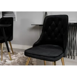 Dipp Rundt Spisebordssæt - Sort og Messing