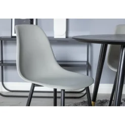 Dipp Rundt Spisebordssæt - Sort, Messing Grå