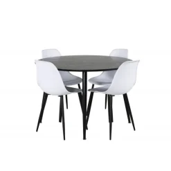 Dipp Rundt Spisebordssæt - Sort og Hvid