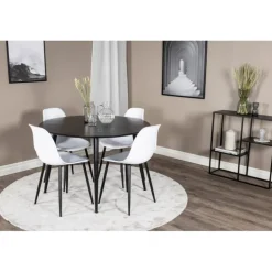 Dipp Rundt Spisebordssæt - Sort og Hvid