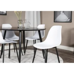 Dipp Rundt Spisebordssæt - Sort og Hvid