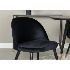 Dipp Rundt Spisebordssæt - Sort og Messing