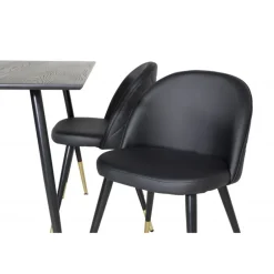 Dipp Rundt Spisebordssæt - Sort og Messing