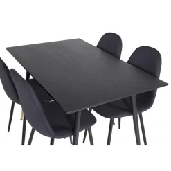 Dipp Rundt Spisebordssæt - Sort og Messing