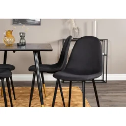 Dipp Rundt Spisebordssæt - Sort og Messing