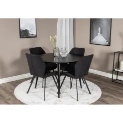 Dipp Rundt Spisebordssæt - Sort