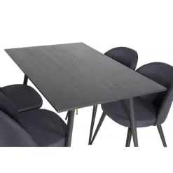 Dipp Rundt Spisebordssæt - Sort og Messing