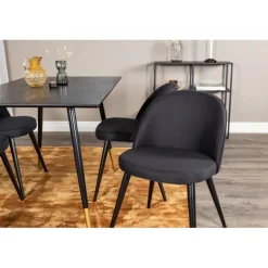 Dipp Rundt Spisebordssæt - Sort og Messing