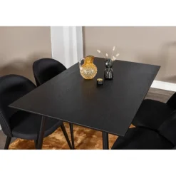 Dipp Rundt Spisebordssæt - Sort og Messing