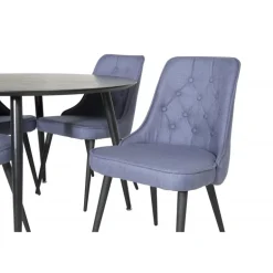 Dipp Rundt Spisebordssæt - Sort og Blå