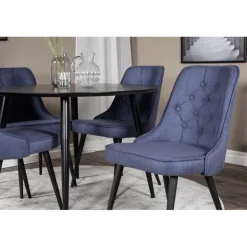 Dipp Rundt Spisebordssæt - Sort og Blå