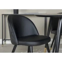 Dipp Rundt Spisebordssæt - Sort og Messing