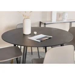 Dipp Rundt Spisebordssæt - Sort, Messing og Grøn