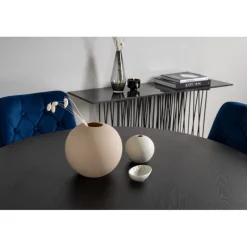 Dipp Rundt Spisebordssæt - Sort, Blå og Messing