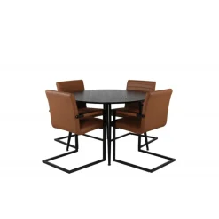 Dipp Rundt Spisebordssæt - Sort og Brun