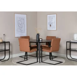 Dipp Rundt Spisebordssæt - Sort og Brun