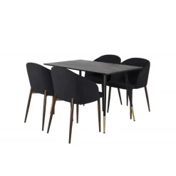 Dipp Rundt Spisebordssæt - Sort og Natur