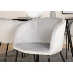 Dipp Rundt Spisebordssæt - Sort og Lysegrå