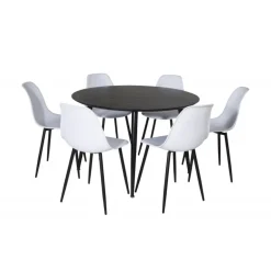 Dipp Rundt Spisebordssæt - Sort og Hvid