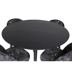 Dipp Rundt Spisebordssæt - Sort og Messing