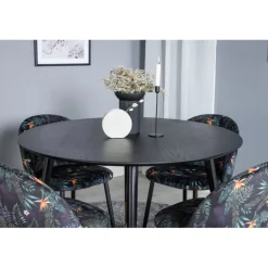 Dipp Rundt Spisebordssæt - Sort og Messing