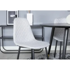 Dipp Rundt Spisebordssæt - Sort, Messing Grå