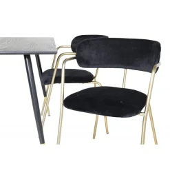 Dipp Rundt Spisebordssæt - Sort og Messing