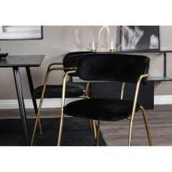 Dipp Rundt Spisebordssæt - Sort og Messing