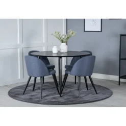 Dipp Rundt Spisebordssæt - Sort og Blå