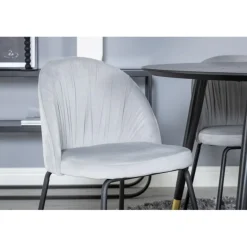 Dipp Rundt Spisebordssæt - Sort, Messing Grå