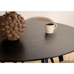 Dipp Rundt Spisebordssæt - Beige og Sort