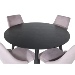 Dipp Rundt Spisebordssæt - Sort og Pink