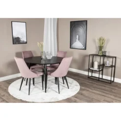 Dipp Rundt Spisebordssæt - Sort og Pink