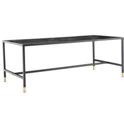 Dipp Sofabord 130 x 60 cm - Sort og Messing