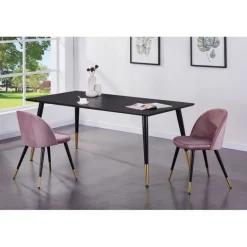 Dipp Spisebord 180cm - Sort og Messing