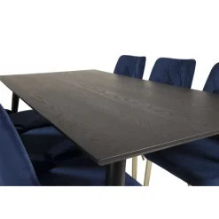 Dipp Spisebordssæt - Sort, Blå og Messing