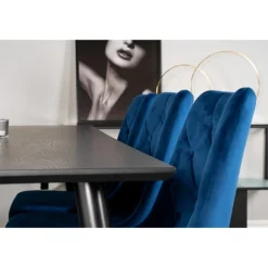 Dipp Spisebordssæt - Sort, Blå og Messing