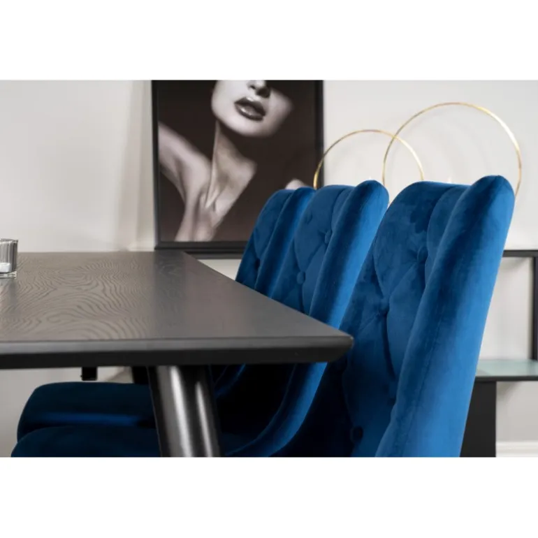 Dipp Spisebordssæt - Sort, Blå og Messing