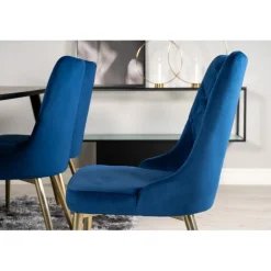 Dipp Spisebordssæt - Sort, Blå og Messing