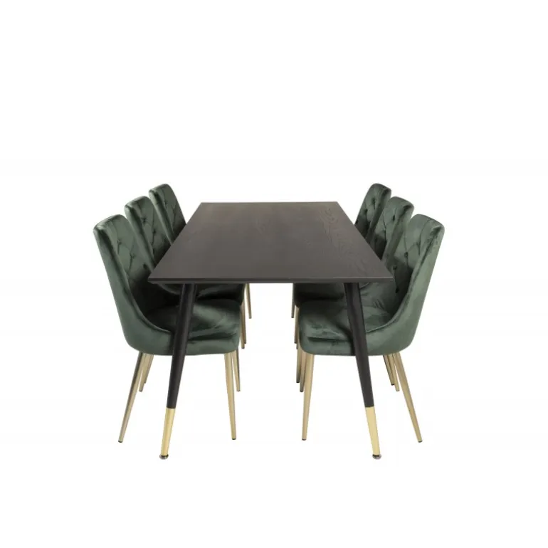 Dipp Spisebordssæt - Sort, Messing og Grøn