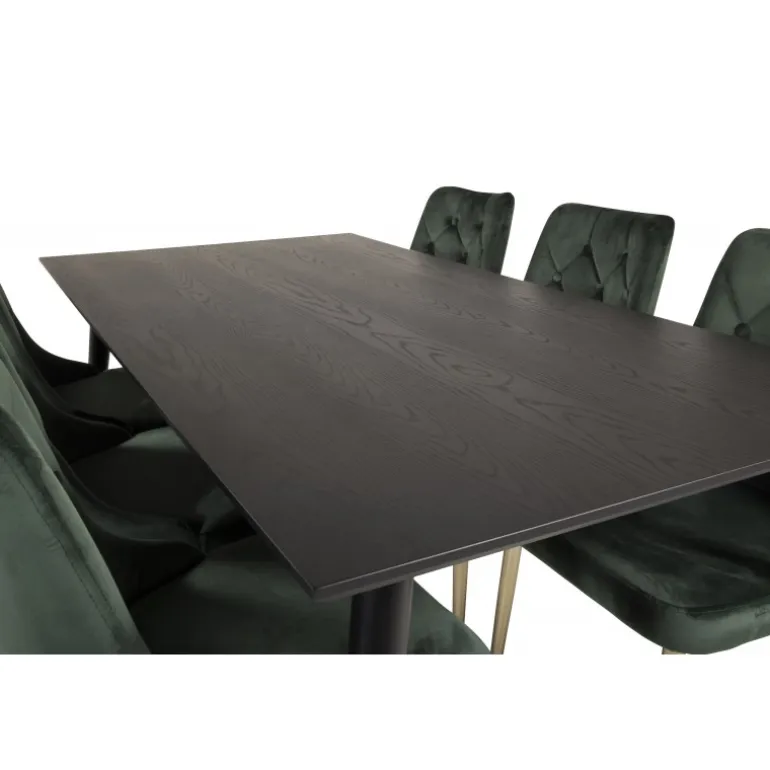 Dipp Spisebordssæt - Sort, Messing og Grøn