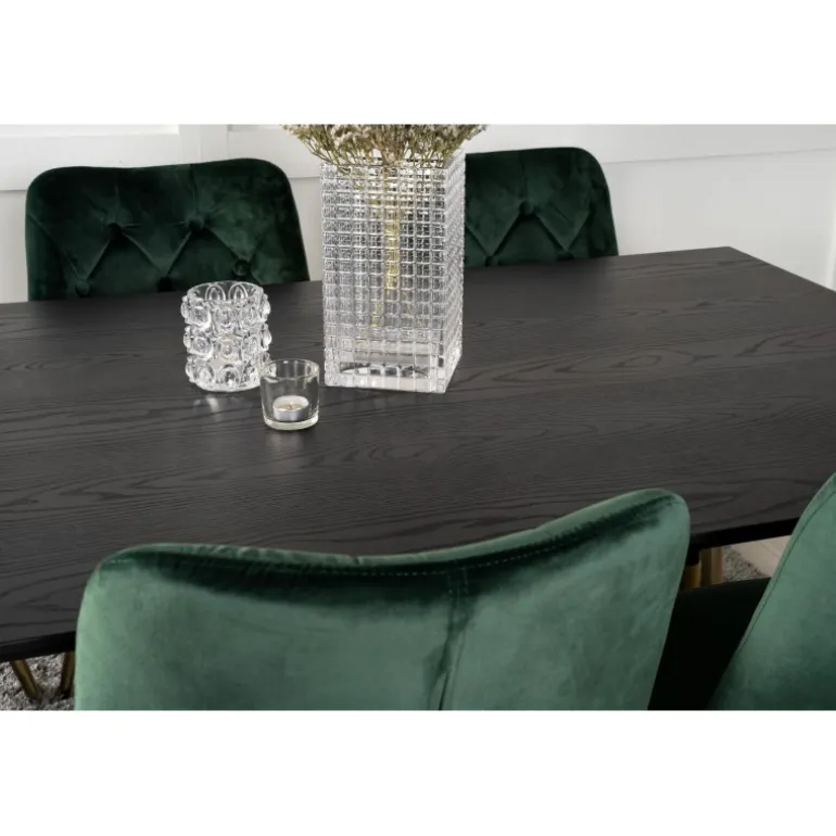 Dipp Spisebordssæt - Sort, Messing og Grøn