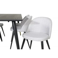 Dipp Spisebordssæt - Sort, Messing og Lysegrå